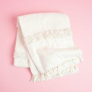Uncommon James 100% Handmade Cotton Fringe Throw
